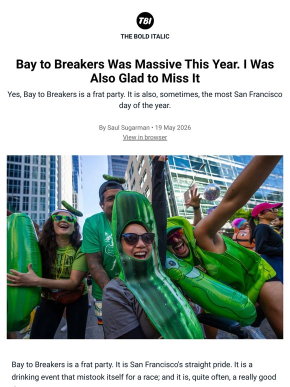Bay to Breakers Was Massive This Year. I Was Also Glad to Miss It