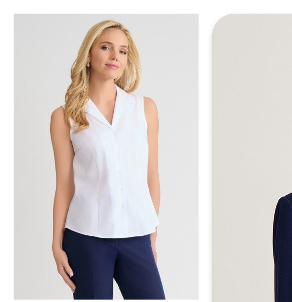 Easy-Care Sleeveless Button-Up Shirt
