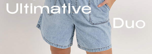 YOURS – Shorts in Blassblau mit Kordelzug