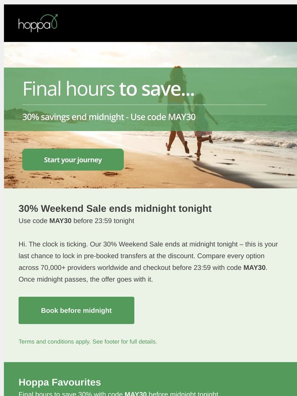 Final hours: 30% Weekend Sale