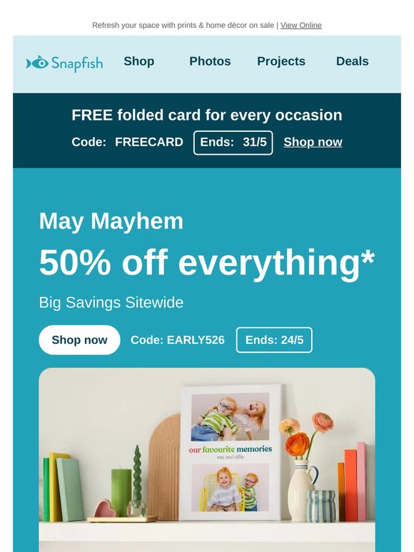May Mayhem: 50% off —now on