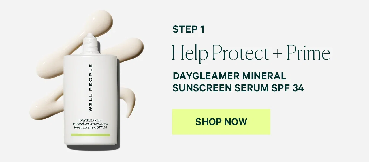 STEP 1 Help Protect + Prime DAYGLEAMER MINERAL SUNSCREEN SERUM SPF 34  SHOP NOW