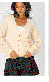 White V-neck Knit With Back Tie Long Sleeve