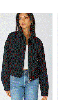 Black Bomber Jacket Twill