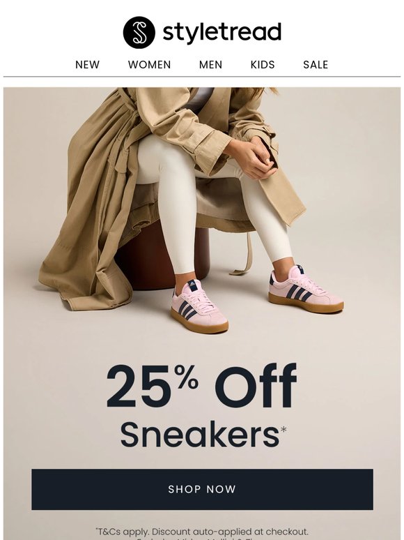 Just Dropped: 25% Off Sneakers