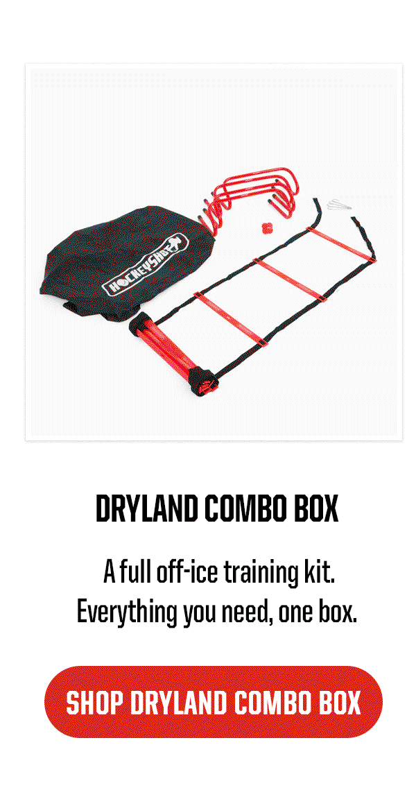 Product: Dryland Combo Box. Description: A full off-ice training kit. Everything you need, one box. CTA: SHOP DRYLAND COMBO BOX