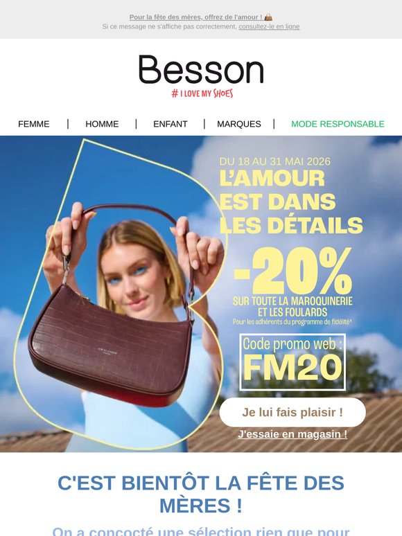 -20% sur toute la maroquinerie et les foulards ! | La fête des mères est là ! 💛