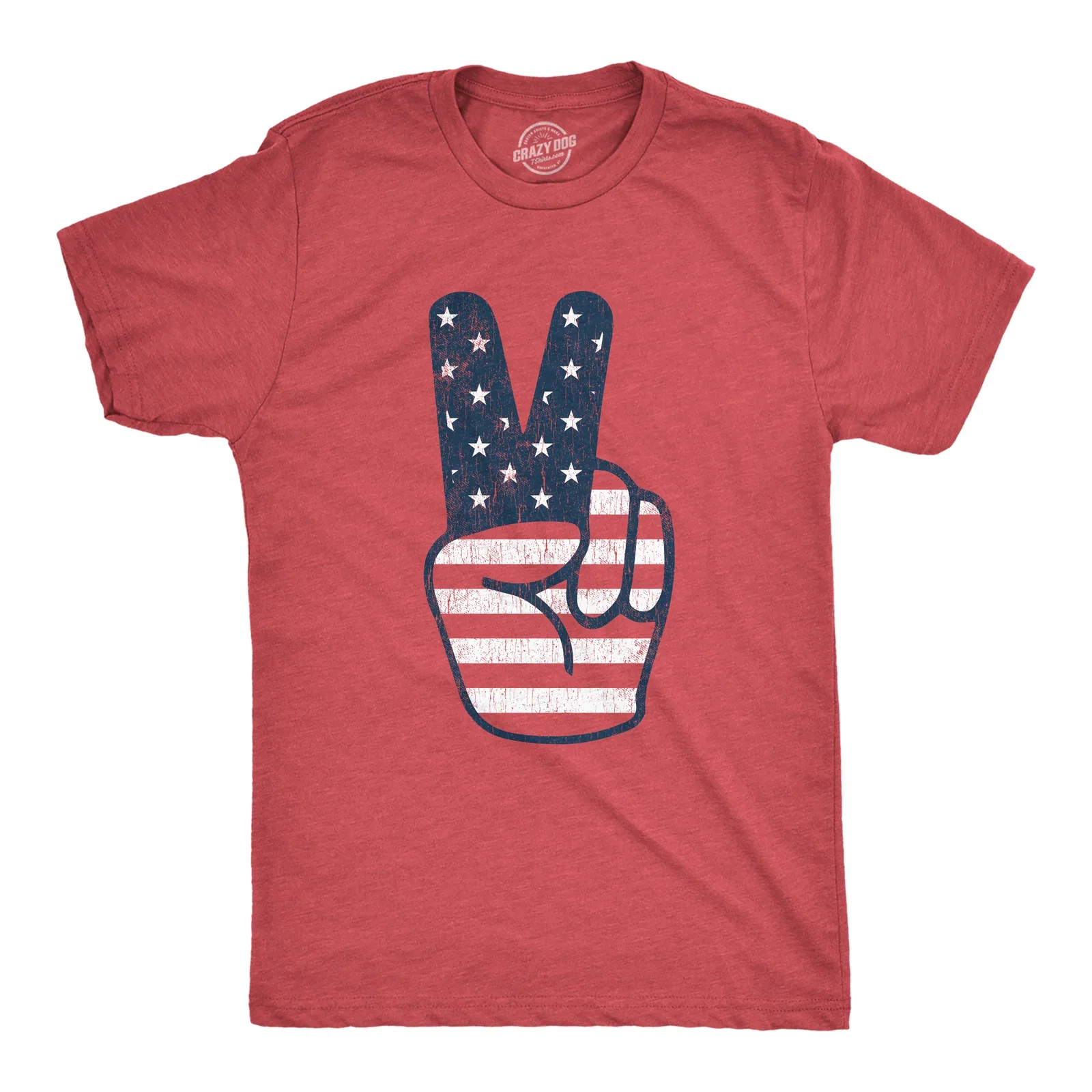 Image of Peace Sign American Flag Men's T Shirt