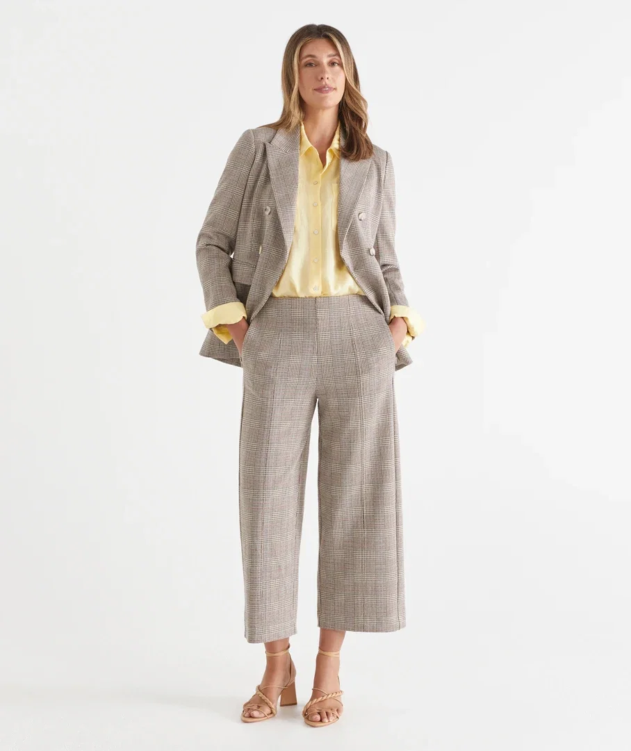Pinstitch Check Culotte