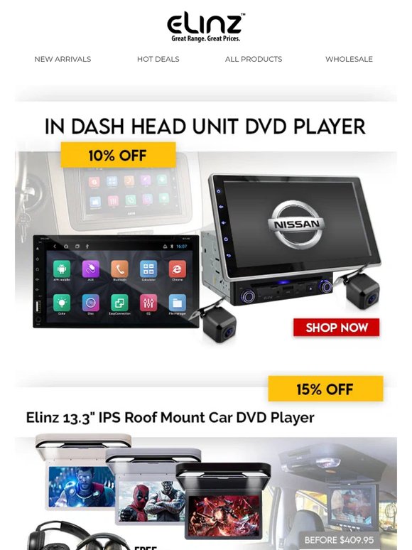 10% OFF  In Dash Head Unit DVD Player | More Deals Inside