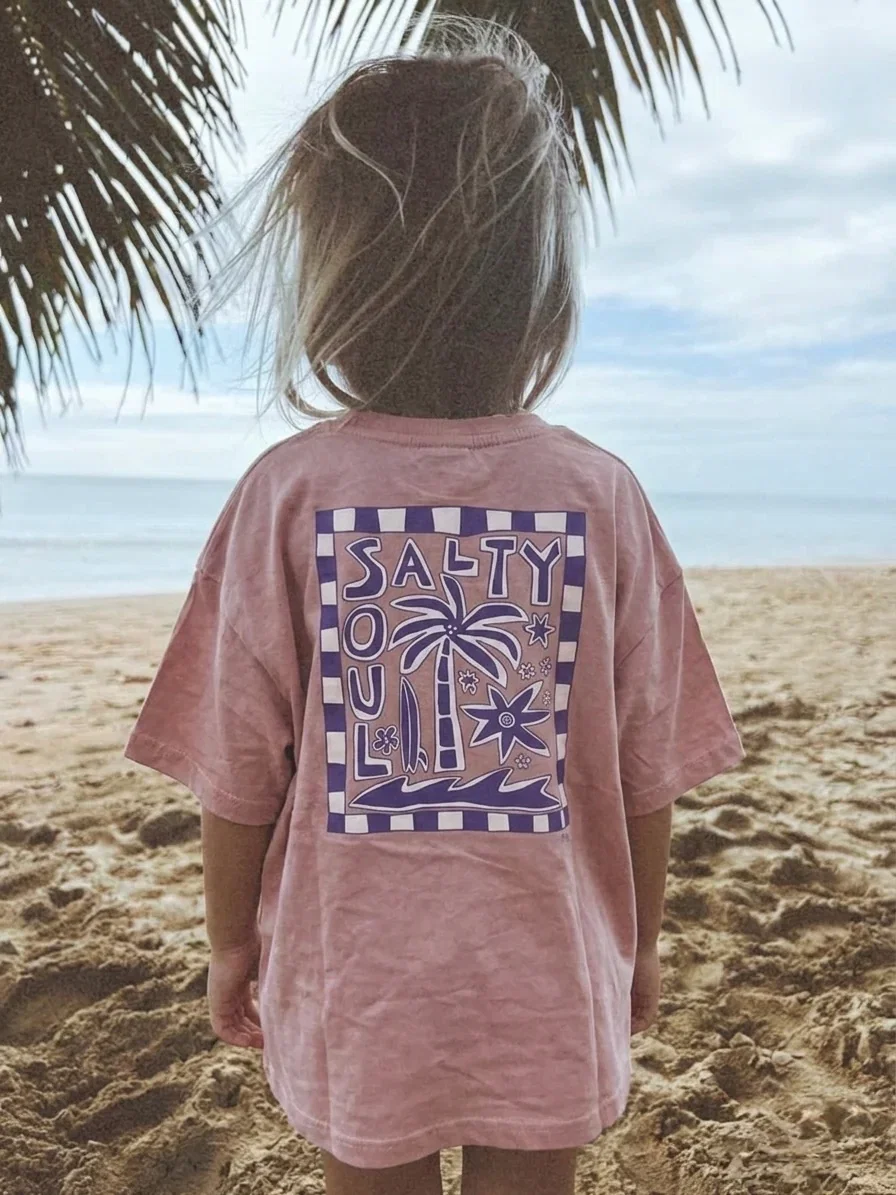 Image of Girls Tee salty soul pink