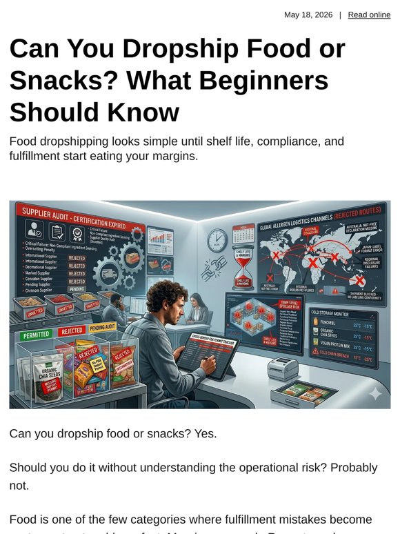 Can You Dropship Food or Snacks? What Beginners Should Know