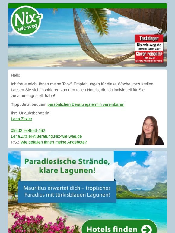✈️ Ganz neu: Meine Top-5-Empfehlungen für Sie!