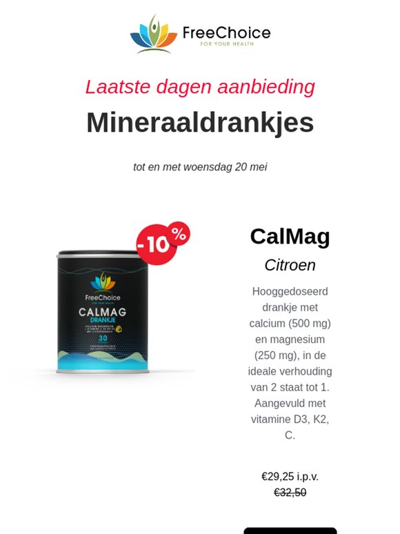 💙 Laatste dagen! Aanbieding Mineraaldrankjes: CalMag & MagiKal