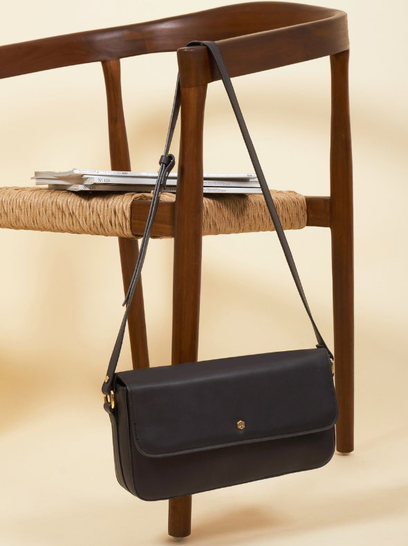 Sac baguette Hortense cuir noir