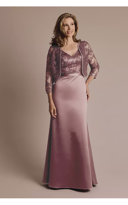 Sequin Embroidered Satin Jacket Dress