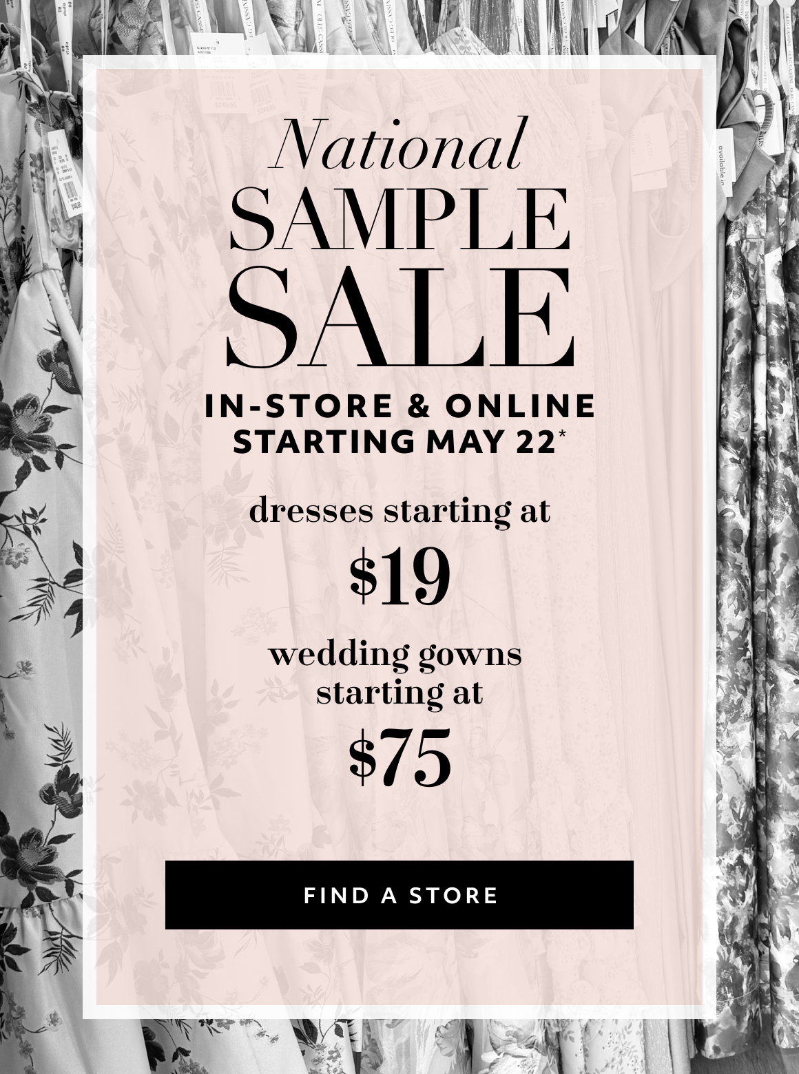 National sample sale - find a store