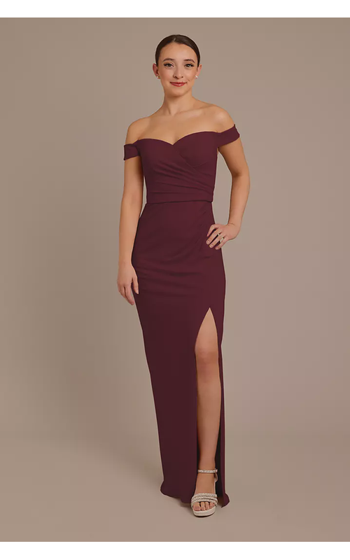 Structured Crepe Off-the-Shoulder Dress