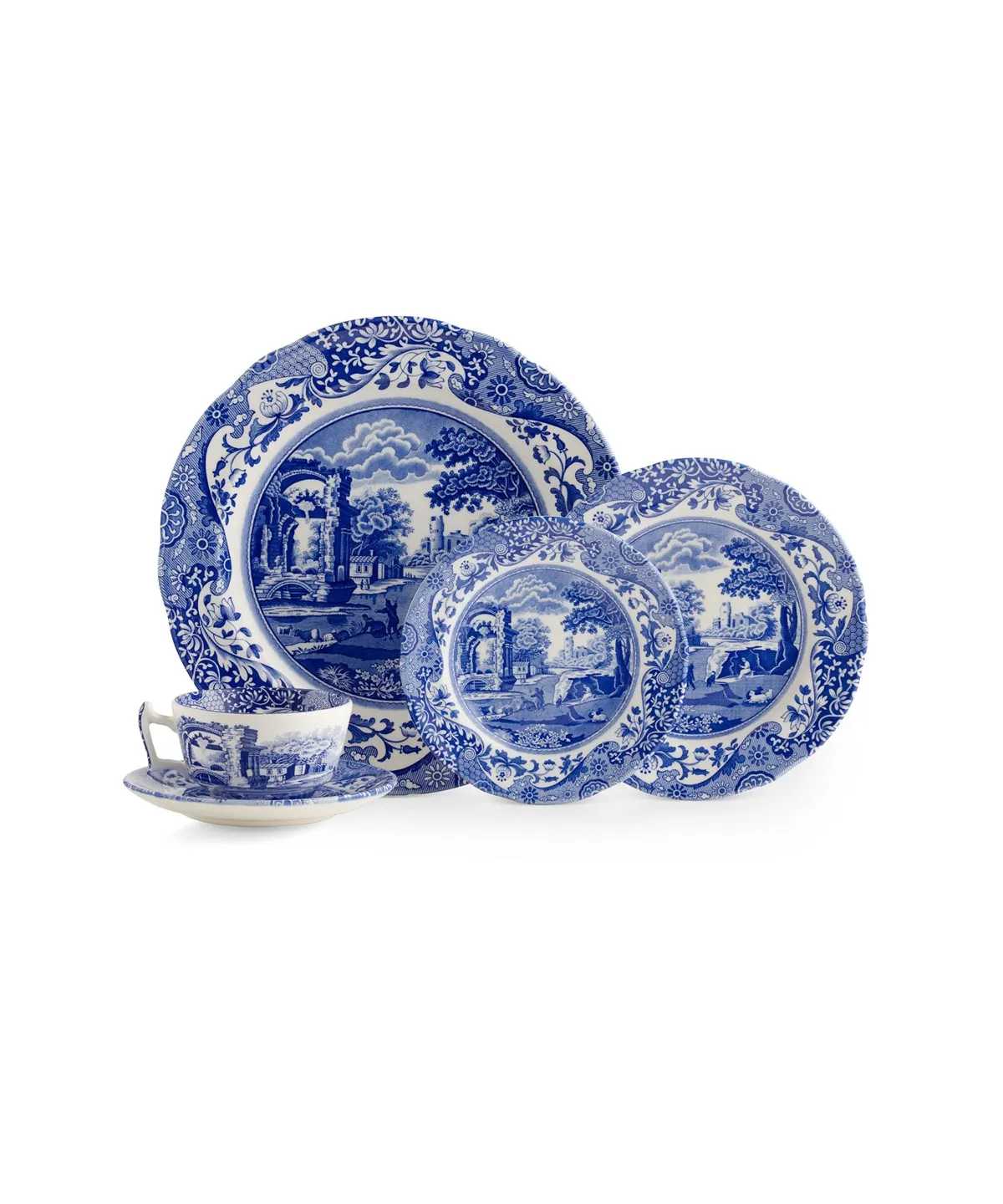 Blue Italian 5 Piece Place Setting