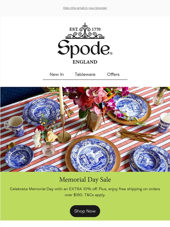 EXTRA 10% OFF ✨ Memorial Day Sale