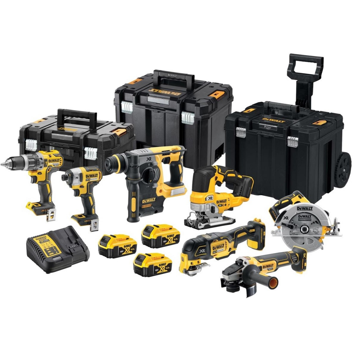 DeWALT DCK755P3T-QW 18V Li-ion accu 7-delige combiset (3x5.0Ah) in TSTAK - koolborstelloos