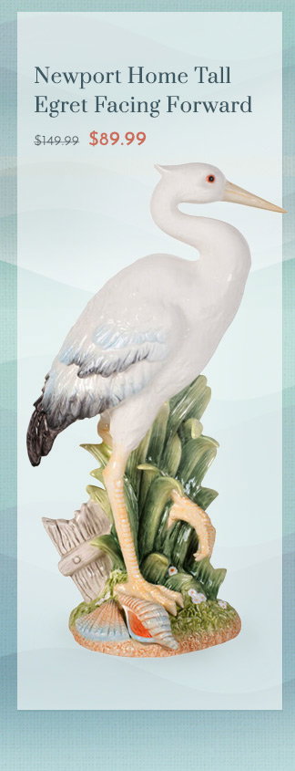 Newport Home Tall Egret Facing Forward - now $89.99