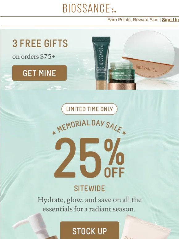 It's on! 🔥 25% off sitewide 🔥 3 free gifts