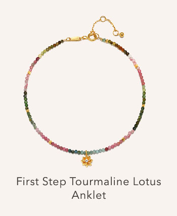 First Step Tourmaline Lotus Anklet