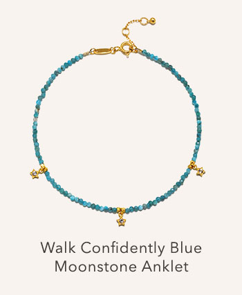 Walk Confidently Blue Moonstone Anklet