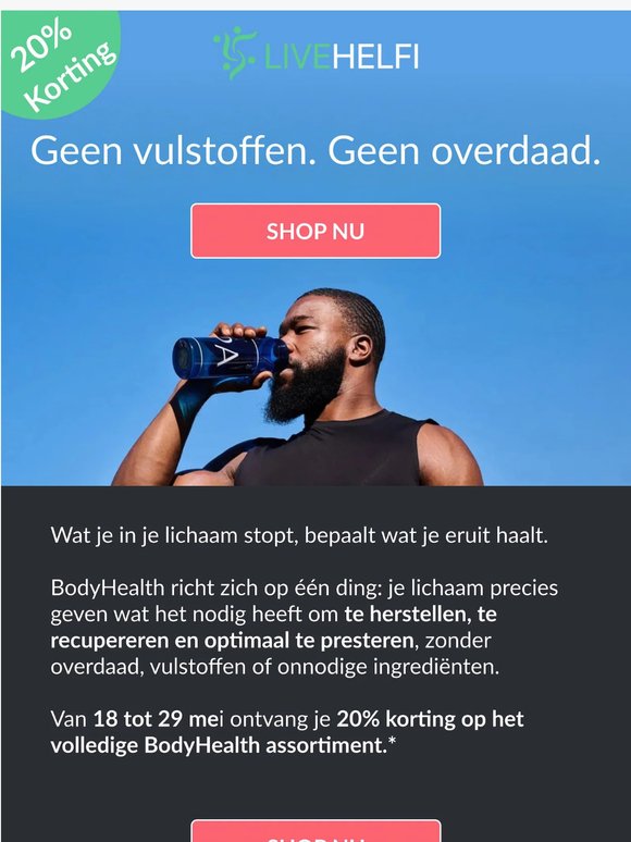 20% korting op het volledige BodyHealth assortiment
