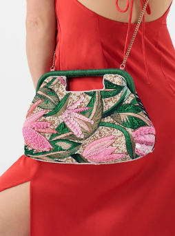 Tropical Embellished Crossbody Bag