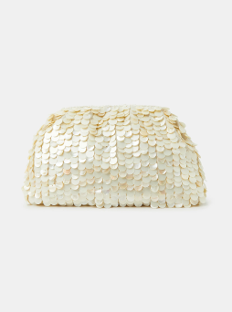 Pearl Shell Embellished Clutch Bag