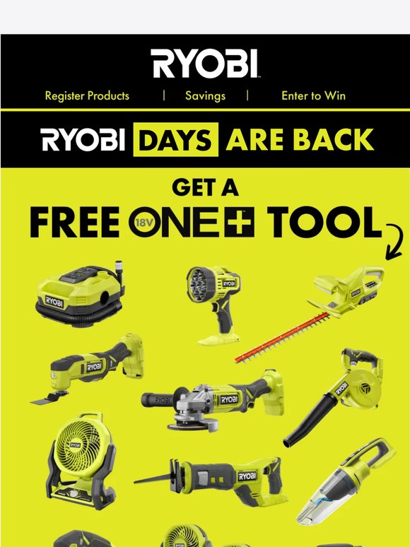 RYOBI DAYS ARE BACK