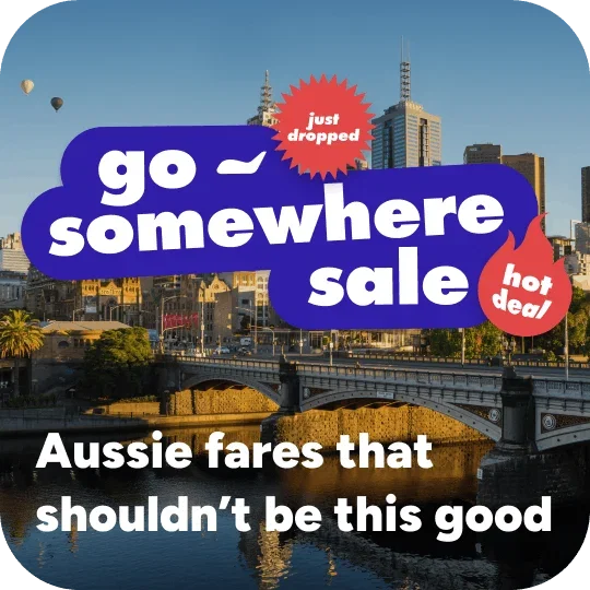Go somewhere sale on a Melbourne background