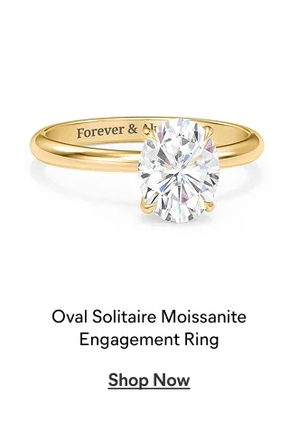 Oval Solitaire Moissanite Engagement Ring