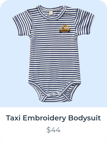 Taxi Embroidery Bodysuit in organic cotton