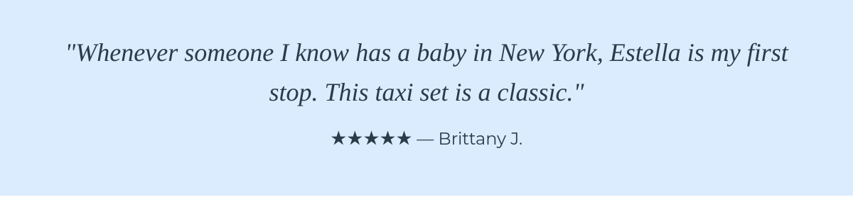 Customer review of the NYC Taxi Set