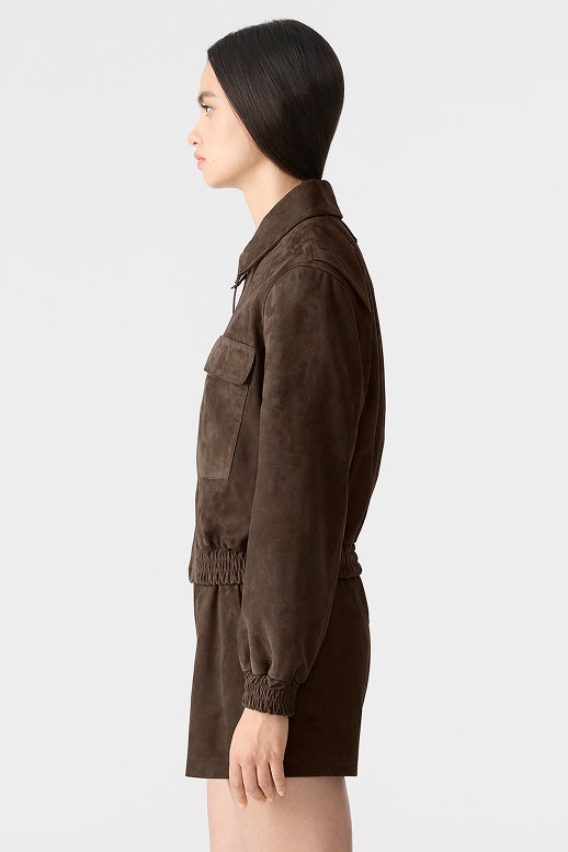 SENKA-SU Patch Pocket Suede Jacket for Women