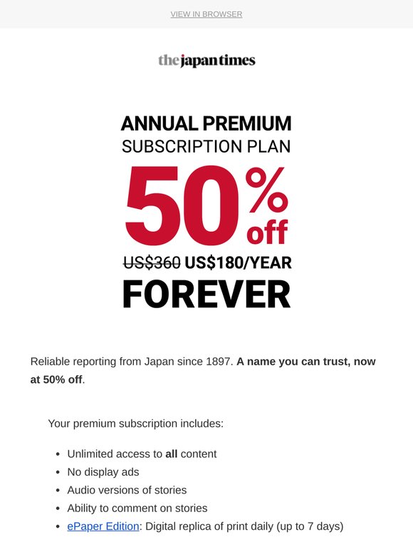 ♾️ A lifetime subscription offer for you 📰