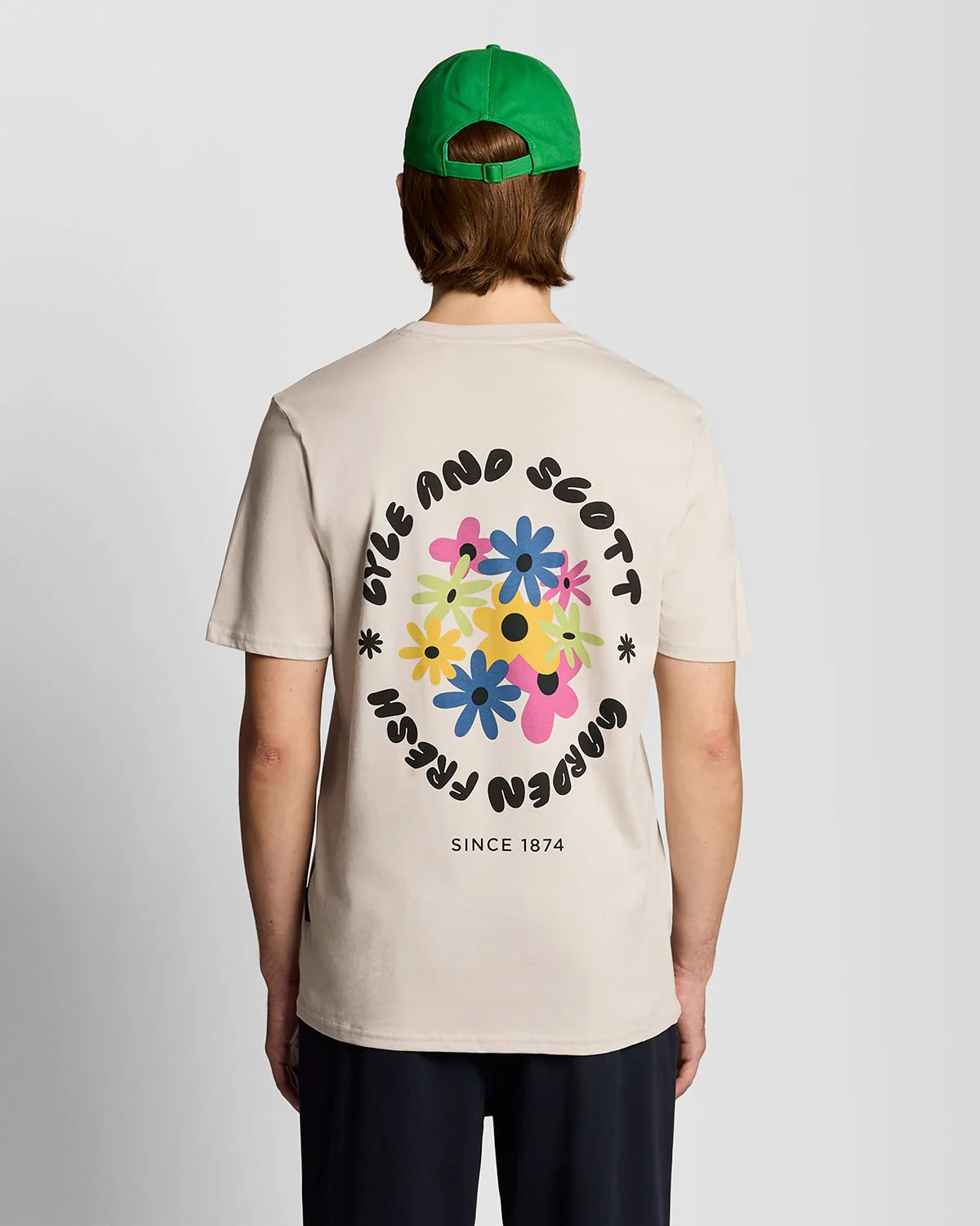 Model wearing a Putty graphic print t-shirt
