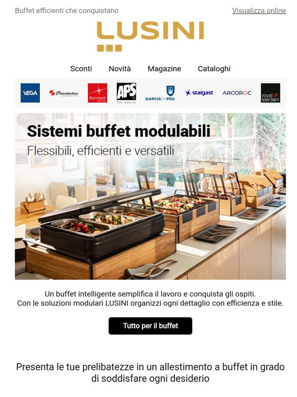 Il buffet perfetto per un servizio professionale impeccabile