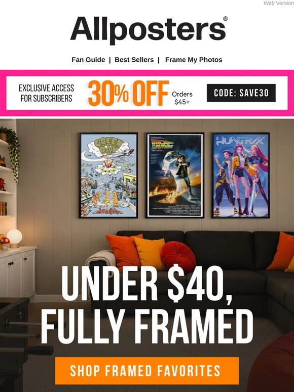 Ready-to-Hang, Under $40