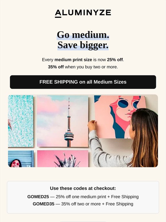 😱 Just Dropped: 35% off our Aluminum Prints 😱