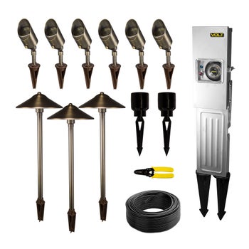 VOLT Landscape Lighting 9-Piece Path and Area Light LED Starter Kit