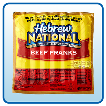 Hebrew National 100% Kosher Beef Franks, 4/12 oz Package