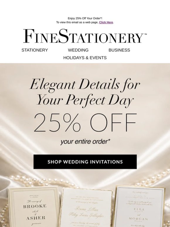25% Off Luxury Wedding Invitations