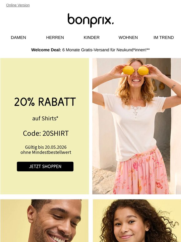 Shirts shoppen und 20% sparen