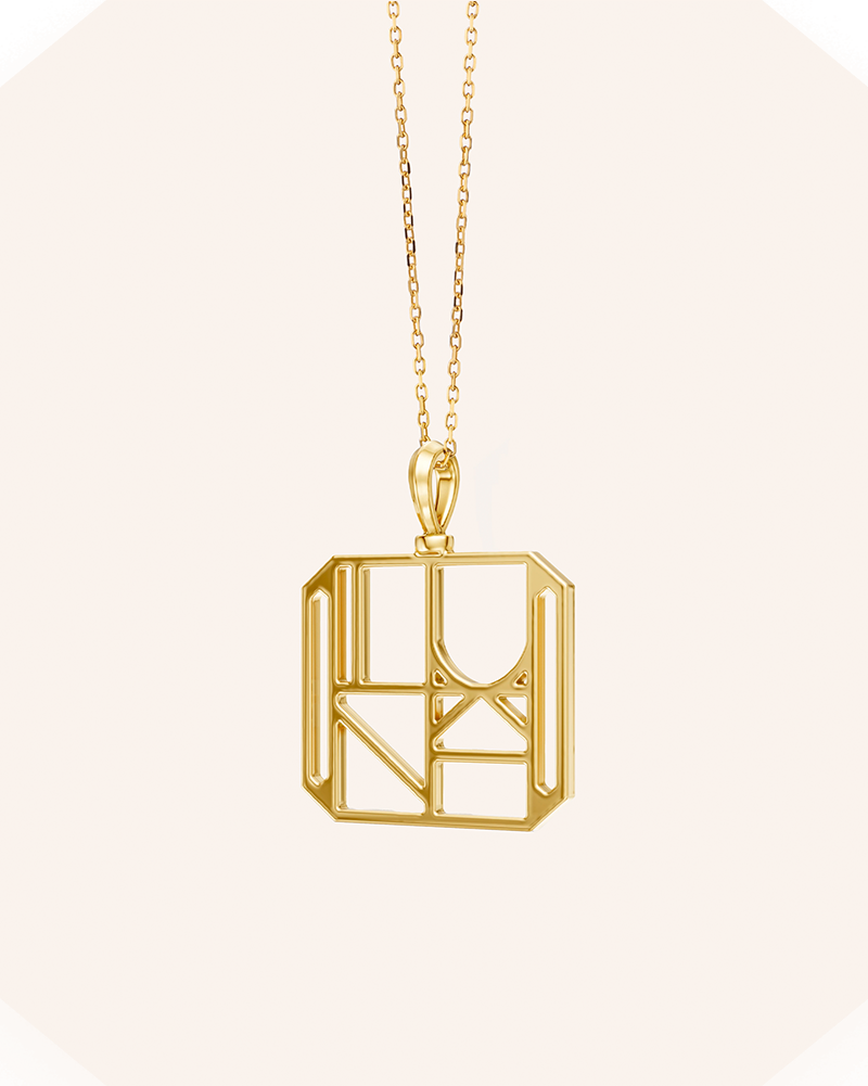 18K Gold Custom Monogram Pendant Necklace
