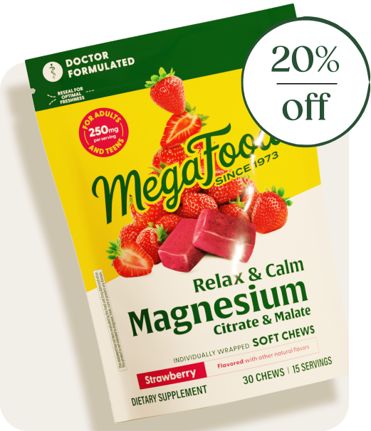 Relax & Calm Magnesium Soft Chews - Strawberry Flavor | 20% off