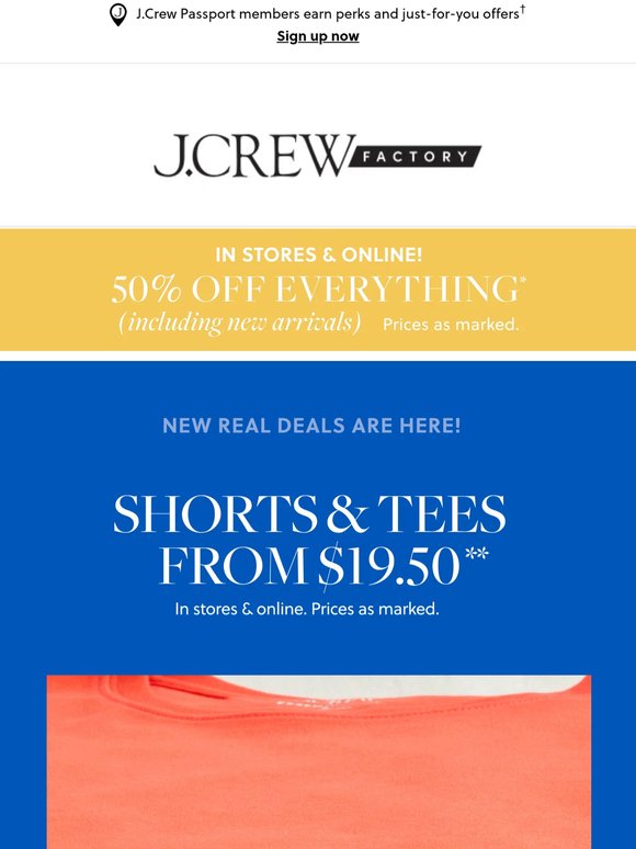 From $19.50: tees & shorts, just in time for summer
